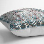 - K11615-Gorsel-3 - Realhomes RealHomes Mavi - Kırmızı Zeminde Kanvas Motifli Geometrik Desenli Dijital Baskılı Yastık Kırlent Kılıfı Realhomes