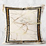 - K11620-Gorsel-2 - Realhomes RealHomes Gold - Krem Zeminde Çerçeveli Motifli Mermer Desenli Dijital Baskılı Yastık Kırlent Kılıfı Realhomes