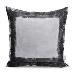 - K11635-Gorsel - Realhomes RealHomes Siyah - Gri Zeminde Çerçeveli Motifli Dokuma Desenli Dijital Baskılı Yastık Kırlent Kılıfı Realhomes