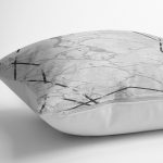 - K11637-Gorsel-3 - Realhomes RealHomes Gri - Siyah Zeminde Çerçeveli Motifli Mermer Desenli Dijital Baskılı Yastık Kırlent Kılıfı Realhomes