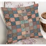 - K11649-Gorsel-1 - Realhomes RealHomes Otantik Patchwork Motifli Geleneksel Desenli Dijital Baskılı Yastık Kırlent Kılıfı Realhomes