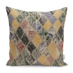 - K11652-Gorsel - Realhomes RealHomes Geleneksel Kilim Motifli Patchwork Desenli Dijital Baskılı Yastık Kırlent Kılıfı Realhomes