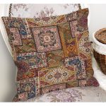 - K11667-Gorsel-1 - Realhomes RealHomes Otantik Temalı Geleneksel Motifli Patchwork Desenli Dijital Baskılı Yastık Kırlent Kılıfı Realhomes