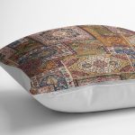 - K11667-Gorsel-3 - Realhomes RealHomes Otantik Temalı Geleneksel Motifli Patchwork Desenli Dijital Baskılı Yastık Kırlent Kılıfı Realhomes