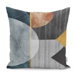 - K11670-Gorsel - Realhomes RealHomes Geometrik Temalı Dokuma Halı Motifli Çizgili Desenli Dijital Baskılı Yastık Kırlent Kılıfı Realhomes