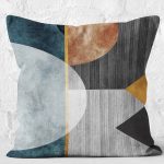 - K11670-Gorsel-2 - Realhomes RealHomes Geometrik Temalı Dokuma Halı Motifli Çizgili Desenli Dijital Baskılı Yastık Kırlent Kılıfı Realhomes