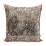 RealHomes Otantik Temalı Geleneksel Motifli Antik Desenli Dijital Baskılı Yastık Kırlent Kılıfı Realhomes