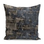 - K11683-Gorsel - Realhomes RealHomes Kahverengi - Füme Zeminde Çizgili Antik Desenli Dijital Baskılı Yastık Kırlent Kılıfı Realhomes