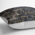 - K11683-Gorsel-3 - Realhomes RealHomes Kahverengi - Füme Zeminde Çizgili Antik Desenli Dijital Baskılı Yastık Kırlent Kılıfı Realhomes