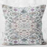 - K11687-Gorsel-2 - Realhomes RealHomes Krem Zeminde Dokuma Halı Motifli Eskitme Desenli Dijital Baskılı Yastık Kırlent Kılıfı Realhomes