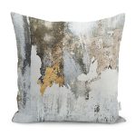 - K11688-Gorsel - Realhomes RealHomes Sarı - Krem Zeminde Kanvas Motifli Duvar Desenli Dijital Baskılı Yastık Kırlent Kılıfı Realhomes