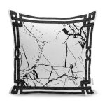 - K11697-Gorsel - Realhomes RealHomes Siyah - Beyaz Zeminde Çerçeveli Motifli Mermer Desenli Dijital Baskılı Yastık Kırlent Kılıfı Realhomes