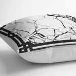 - K11697-Gorsel-3 - Realhomes RealHomes Siyah - Beyaz Zeminde Çerçeveli Motifli Mermer Desenli Dijital Baskılı Yastık Kırlent Kılıfı Realhomes