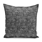RealHomes Siyah Zeminde Halı Motifli Eskitme Desenli Dijital Baskılı Yastık Kırlent Kılıfı Realhomes