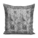 - K11707-Gorsel - Realhomes RealHomes Gri - Siyah Zeminde Çerçeveli Motifli Antik Desenli Dijital Baskılı Yastık Kırlent Kılıfı Realhomes