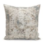 - K11712-Gorsel - Realhomes RealHomes Ekru Zeminde Göbekli Halı Motifli Antik Desenli Dijital Baskılı Yastık Kırlent Kılıfı Realhomes