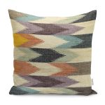 - K11714-Gorsel - Realhomes RealHomes Örgü Temalı Patchwork Motifli Kilim Desenli Dijital Baskılı Yastık Kırlent Kılıfı Realhomes