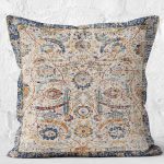 - K11718-Gorsel-2 - Realhomes RealHomes Ekru - Mavi Zeminde Otantik Motifli Osmanlı Desenli Dijital Baskılı Yastık Kırlent Kılıfı Realhomes