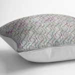 - K11719-Gorsel-3 - Realhomes RealHomes Gri - Mor Zeminde Geometrik Motifli Kanvas Desenli Dijital Baskılı Yastık Kırlent Kılıfı Realhomes