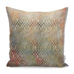 - K11720-Gorsel - Realhomes RealHomes Antika Temalı Geometrik Motifli Eskitme Desenli Dijital Baskılı Yastık Kırlent Kılıfı Realhomes