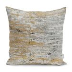 - K11726-Gorsel - Realhomes RealHomes Ekru - Sarı Zeminde Duvar Motifli Eskitme Desenli Dijital Baskılı Yastık Kırlent Kılıfı Realhomes