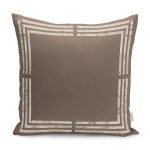RealHomes Kahverengi - Beyaz Zeminde Çerçeveli Motifli Mermer Desenli Dijital Baskılı Yastık Kırlent Kılıfı Realhomes