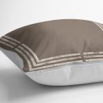 RealHomes Kahverengi - Beyaz Zeminde Çerçeveli Motifli Mermer Desenli Dijital Baskılı Yastık Kırlent Kılıfı Realhomes