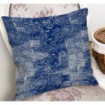 - K11749-Gorsel-1 - Realhomes  RealHomes Lacivert Zeminde Örgü Motifli Etnik Desenli Dijital Baskılı Yastık Kırlent Kılıfı Realhomes