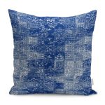 - K11749-Gorsel - Realhomes  RealHomes Lacivert Zeminde Örgü Motifli Etnik Desenli Dijital Baskılı Yastık Kırlent Kılıfı Realhomes