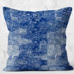 - K11749-Gorsel-2 - Realhomes  RealHomes Lacivert Zeminde Örgü Motifli Etnik Desenli Dijital Baskılı Yastık Kırlent Kılıfı Realhomes