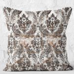 - K11750-Gorsel-2 - Realhomes  RealHomes Krem - Kahverengi Zeminde Etnik Motifli Otantik Desenli Dijital Baskılı Yastık Kırlent Kılıfı Realhomes