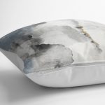 RealHomes Mavi - Gri Zeminde Kanvas Motifli Duvar Desenli Dijital Baskılı Yastık Kırlent Kılıfı Realhomes