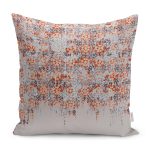 - K11756-Gorsel - Realhomes RealHomes Kahverengi - Kırmızı Zeminde Antik Motifli Eskitme Desenli Dijital Baskılı Yastık Kırlent Kılıfı Realhomes