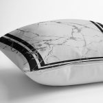 - K11767-Gorsel-3 - Realhomes RealHomes Füme - Siyah Zeminde Çerçeveli Motifli Mermer Desenli Dijital Baskılı Yastık Kırlent Kılıfı Realhomes