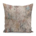 - K11769-Gorsel - Realhomes RealHomes Kahverengi Zeminde Otantik Motifli Dokuma Desenli Dijital Baskılı Yastık Kırlent Kılıfı Realhomes