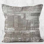 RealHomes Gri Zeminde Örme Motifli Etnik Desenli Dijital Baskılı Yastık Kırlent Kılıfı Realhomes