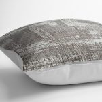 RealHomes Gri Zeminde Örme Motifli Etnik Desenli Dijital Baskılı Yastık Kırlent Kılıfı Realhomes
