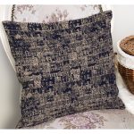 - K11773-Gorsel-1 - Realhomes  RealHomes Lacivert - Krem Zeminde Otantik Motifli Eskitme Desenli Dijital Baskılı Yastık Kırlent Kılıfı Realhomes