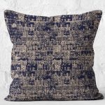 - K11773-Gorsel-2 - Realhomes  RealHomes Lacivert - Krem Zeminde Otantik Motifli Eskitme Desenli Dijital Baskılı Yastık Kırlent Kılıfı Realhomes