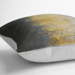 - K11775-Gorsel-3 - Realhomes  RealHomes Gold - Gri Zeminde Altın Motifli Kanvas Desenli Dijital Baskılı Yastık Kırlent Kılıfı Realhomes