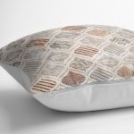 - K11788-Gorsel-3 - Realhomes RealHomes Krem - Kremit Zeminde Geometrik Motifli Geleneksel Desenli Dijital Baskılı Yastık Kırlent Kılıfı Realhomes