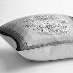 - K11789-Gorsel-3 - Realhomes RealHomes Siyah- Gri Zeminde Çerçeveli Motifli Otantik Desenli Dijital Baskılı Yastık Kırlent Kılıfı Realhomes