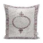 - K11804-Gorsel - Realhomes RealHomes Krem - Pembe Zeminde Hereke Motifli Dokuma Desenli Dijital Baskılı Yastık Kırlent Kılıfı Realhomes