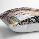 RealHomes Etnik Patchwork Motifli Geleneksel Desenli Dijital Baskılı Yastık Kırlent Kılıfı Realhomes