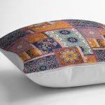 - K11809-Gorsel-3 - Realhomes  RealHomes Floral Temalı Patchwork Motifli Otantik Desenli Dijital Baskılı Yastık Kırlent Kılıfı Realhomes