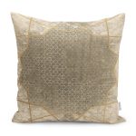 - K11810-Gorsel - Realhomes RealHomes Krem Zeminde Çerçeveli Motifli Geometrik Desenli Dijital Baskılı Yastık Kırlent Kılıfı Realhomes
