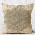 - K11810-Gorsel-2 - Realhomes RealHomes Krem Zeminde Çerçeveli Motifli Geometrik Desenli Dijital Baskılı Yastık Kırlent Kılıfı Realhomes