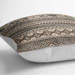 - K11813-Gorsel-3 - Realhomes RealHomes Kahverengi - Krem Zeminde Geleneksel Motifli Kilim Desenli Dijital Baskılı Yastık Kırlent Kılıfı Realhomes
