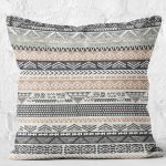 - K11814-Gorsel-2 - Realhomes  RealHomes Krem - Gri Zeminde İskandinav Motifli Kilim Desenli Dijital Baskılı Yastık Kırlent Kılıfı Realhomes