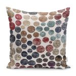 - K11819-Gorsel - Realhomes RealHomes Krem Zeminde Eskitme Motifli Dairesel Desenli Dijital Baskılı Yastık Kırlent Kılıfı Realhomes